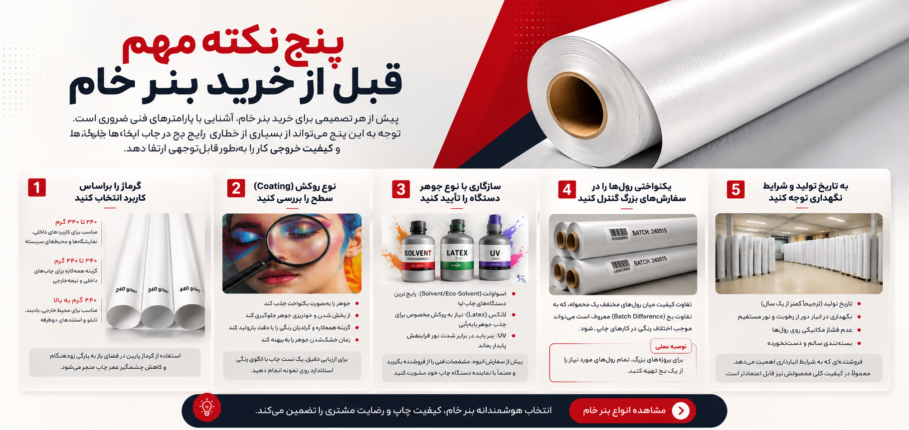 نکته های مهم قبل از خرید بنر خام